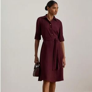 Ralph Lauren Deep Burgundy Midi Dress Size 14